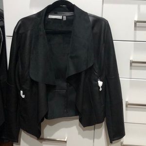 NWT faux leather open front jacket